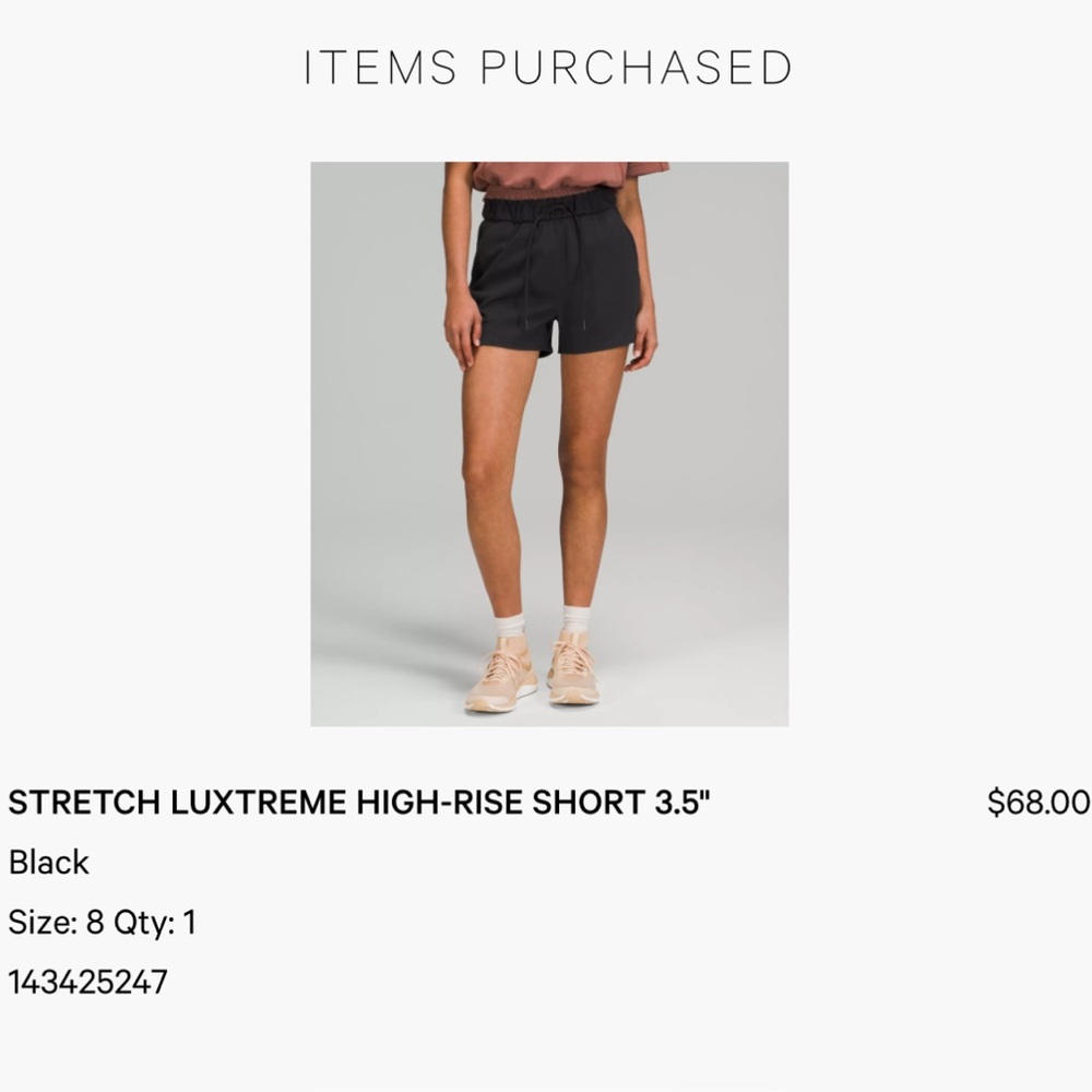 Lululemon Black Stretch Luxtreme Short - Picture 4 of 4